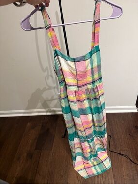 Pastel Plaid Maxi Sundress - Pink, Teal & Yellow